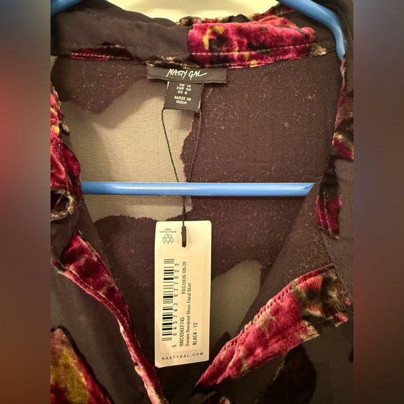 Nasty Gal Devore Oversized Sheer Floral Shirt - Picture 3 of 5